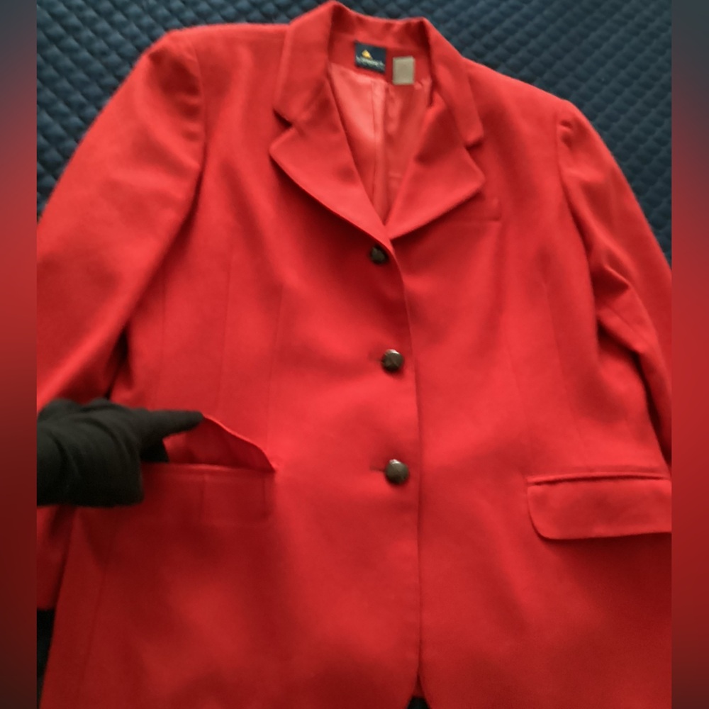 Vintage LizSport Wool Red Blazer 14 Petite - Picture 7 of 16